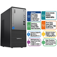 Lenovo ThinkCentre Neo 50T Gen 5 i5-14400 16 GB RAM 512 GB SSD FreeDOS Masaüstü Bilgisayar 12UD002CTR