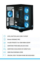Aerstone Gaming Trion Siyah RTX 5070 Intel i7-14700F 32 GB DDR5 Ram 1TB SSD Sıvı Soğutucu FreeDOS Oyuncu OEM Paket