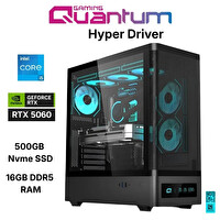 Quantum Raxius Driver Hyper i5-14400F 16GB 500SSD RTX5060 W11P Gaming Masaüstü Bilgisayar