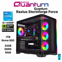 Quantum Raxius Stormforge Force  i5-14400F 32GB 1TBSSD RTX5060ti W11P Gaming Masaüstü Bilgisayar