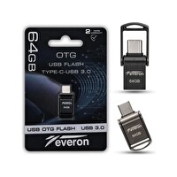 Everon EVR-OTG-64 64 GB TypeC USB OTG 3.0 Metal Flash Bellek