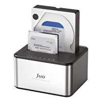 Juo JHD32 USB 3.0 Çift Yuvalı 2.5" ve 3.5" inç SATA HDD SSD Offline Clone Docking Station Klon Fonksiyonlu Disk İstasyonu