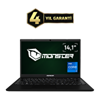 Monster Huma H4 V5.2.14 Black Intel Core i7-1255U 14.1" 32 GB RAM 1 TB SSD FHD W11 Pro Taşınabilir Bilgisayar