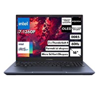 Asus Expertbook B5 B5602CBN-I7126016512DS i7 1260P 16" 16GB 512GB SSD 4GB ARC A350M 4K WQUXGA OLED FreeDOS Laptop