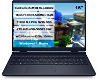 Dell Alienware 16 Aurora AC16250 Intel Core i5-210H 16" 16 GB DDR5 RAM 512 GB M.2 SSD RTX4050 85W 2K WQXGA W11 Home Notebook