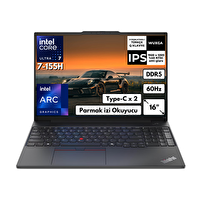 Lenovo ThinkPad E16 Gen 2 Ultra 7 155H 32 GB RAM 512 GB SSD ARC Graphics 16" WUXGA FreeDOS Notebook 21MA002UTXAT17