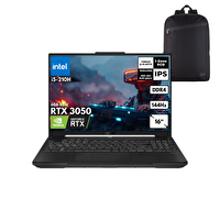 Asus TUF Gaming F16 i5-210H 16GB 1 TBSSD RTX3050 (6GB-65W) 16" FHD Freedos + HMF Sırt Çantası FX607VJ-RL016HMF2