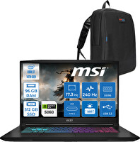 MSI Katana 17 Hx B14WFK-215XTR i7-14650HX 96 GB RAM 512 GB SSD 8 GB RTX 5060 17.3" Qhd FreeDOS W215XTRF27-Zetta Çanta