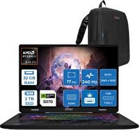 MSI Pulse A17 Aı+ C3XWGKG-020TR Ryzen 9 Hx 370 32 GB 2 TB SSD 8 GB RTX 5070 17" Qhd+ FreeDOS W020TRF09 - Zetta Çanta