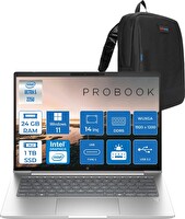 HP Probook 4 G1I Core Ultra 5 225U 24 GB RAM DDR5 1 TB SSD W11Home Boost 14" Wuxga IPS C9FH0ETH08 - Zetta Çanta