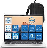 Dell Pro 14 Plus Core Ultra 7 255U 5.1ghz 96 GB RAM 1 TB SSD W11Pro Boost 14" IPS FHD+ PB14250BTO110P38 - Zetta Çanta