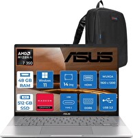Asus Vivobook S14 M3407KA Ryzen AI 7 350 48 GB RAM 512 GB SSD 14" Wuxga OLED 0.2ms W11Pro WSF075P17 - Zetta Çanta