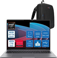 Asus Expert Book P3 PM3406CKA Ryzen AI 5-330 64 GB RAM 2 TB SSD Radeon 820M 14" Wuxga FreeDOS PM3406CKA5F19-Zetta Çanta