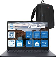 Asus Expert Book B5 B5405CCA Core Ultra 5 225H 32 GB RAM DDR5 512 GB SSD 14" Wuxga FreeDOS U516512B0DF12 - Zetta Çanta