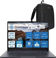 Asus Expert Book B5 B5405CCA Core Ultra 5 225H 80 GB RAM DDR5 256 GB SSD 14" Wuxga FreeDOS U516512B0DF26 - Zetta Çanta