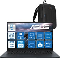 Asus Expert Book B1 B1503CVA Core 7 150U 16 GB RAM DDR5 1 TB SSD 15.6" FHD W11Home C78G512B4DH03 - Zetta Çanta