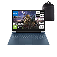 HP Victus 16-R1041NT i7-14700HX 16.1" 40 GB RAM DDR5 2 TB SSD 8GB-GDDR6 FHD FreeDOS - Hmf Sırt Çantası 9J243EAHMF10