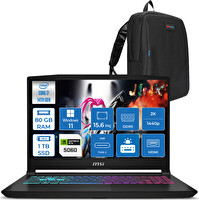 MSI Katana 15 Hx İ7-14650HX 80 GB RAM 1 TB SSD 8GB RTX5060 15.6" Qhd 2560X1440 IPS W11Pro W449XTRP23 - Zetta Çanta