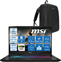 MSI Katana 17 Hx B14WFK-215XTR I7-14650HX 80 GB RAM 256 GB SSD 8GB RTX5060 17.3" Qhd IPS W11Pro W215XTRP21-Zetta Çanta