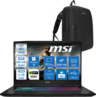 MSI Katana 17 Hx B14WFK-215XTR I7-14650HX 80 GB RAM 4 TB SSD 8GB RTX5060 17.3" Qhd W11Home W215XTRH25-Zetta Çanta