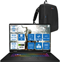 MSI Crosshair 18 Hx A2XWGKG-032XTR Ultra 9-275HX 64 GB RAM 2 TB SSD 8GB RTX5070 18"Wqxga W11Pro W032XTRP29-Zetta Çanta