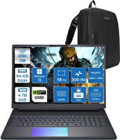 Dell Alienware 18 Ultra 9 275HX 64 GB RAM 4 TB SSD 16GB RTX5080 18" Wqxga 300Hz W11Pro AA1825080P31 - Zetta Çanta