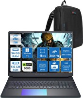 Dell Alienware 18 Ultra 9 275HX 96 GB RAM 512 GB SSD 16GB RTX5080 18" Wqxga 300Hz W11Pro AA1825080P41 - Zetta Çanta