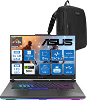 Asus Rog Strix G16 G614PM Ryzen 9 8940HX 24 GB RAM 1 TB SSD 8GB RTX5060 16" Wqxga 240Hz W11Pro WS5062W03 - Zetta Çanta