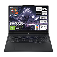 Lenovo Legion 5 15AHP10 Ryzen 7 260 15.3" 12 GB RAM DDR5 256 GB SSD RTX5060 8GB-115W-GDDR7 Wuxga Win11 Pro 83M00070TRAT96