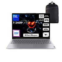 Lenovo Thinkbook 16 G8 IRL Core 7-240H 16" 48 GB RAM DDR5 512 GB Wuxga IPS Win11 Pro Laptop-Sırt Çanta 21SH009GTXHMF39