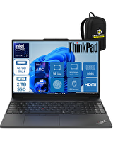 Lenovo Thinkpad E16 Intel Core Ultra 7 255H 16" 48 GB RAM DDR5 2 TB SSD FHD W11Pro Taşınabilir Notebook 21SR006RTXOKA15