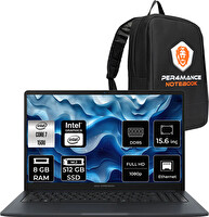 Asus EB B1 C7 150U 15.6" 8 GB 512 GB SSD FHD FreeDOS Taşınabilir Bilgisayar - PER4 Çanta B1503CVAIS78020P302
