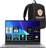 Asus EB P1 C7 240H 15.6" 8 GB 256 GB SSD FHD W11P Taşınabilir Bilgisayar - PER4 Çanta P1503C716512G0DP401