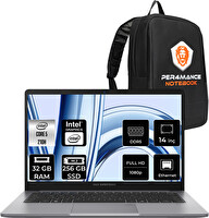 Asus EB P1 C5 210H 14" 32 GB 256 GB SSD FHD FreeDOS Taşınabilir Bilgisayar - PER4 Çanta P1403C516512G0DP316