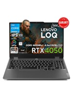 Lenovo LOQ 15IAX9 i5-12600HX 15.6" 8 GB RAM DDR5 1 TB SSD GeForce RTX 4050 6GB FHD 144Hz W11Home Notebook 83GS00PFTRAT8