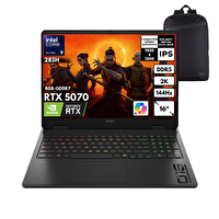 HP Omen Slim 16-AN0017NT Ultra 9-285H 16" 40 GB RAM 1 TB SSD RTX5070 8 GB W10Pro Notebook - Sırt Çantası CD7K1EAHMF40
