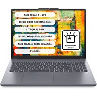 Lenovo Ideapad Slim 3 16ARP10 83K80084TR AMD Ryzen 7 170 16GB 1TB SSD 16" Wuxga FreeDOS Dizüstü Bilgisayar