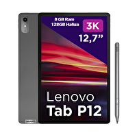 Lenovo Tab P12 TB370FU 8 GB RAM 128 GB 3K 12.7" Wi-Fi Koyu Gri Tablet ve ZACL0030TR Lenovo Tab Pen Plus