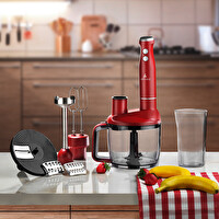 Aryıldız Multi Functional Mutfak Robotu Kırmızı 1500W 1.5L