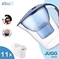 Shuii Jugg I Su Arıtma Sürahisi ve 11 Adet Filtre I Pure+ ve Maxtra+ Filtreleri ile Uyumlu