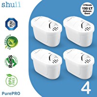 Shuii PurePro I Su Arıtma Sürahi Filtresi (4 Adet Filtre ) I Jugg ve Brita Maxtra+ Pro ile Uyumlu