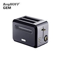 Berghoff GEM TITAN 1.7 Litre Parlak Gümüş Siyah İki Dilim Ekmek Kızartma Makinesi