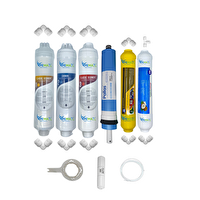Pemax Water Solutions Kapalı Kasa Su Arıtma Cihazlarına Uygun Eco 6'lı Pallas Mebran Mineral+Tatlandırıcı Set