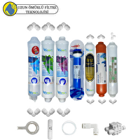 Pemax Water Solutions Kapalı Kasa Su Arıtma Uygun Sertifikal 7'lı Orijinal Filmtec Mebran Purefer+B12 Alkali+Mineral Set