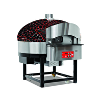 Empero EMP.SPO.02-BR-LPG Gazlı Döner Tabanlı Pizza Fırını 9 Pizza Kapasiteli - Siyah - Kırmızı LPG'li