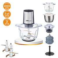 Tigrecook 1000 Pro 2.3 L Cam ve Çelik Hazneli Et Kıyma & Sebze Rondo Doğrayıcı - Ekstra 1.2 L Hazne