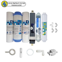 Pemax Water Solutions Purefer Açık Kasa Çift Sedimentli Sertifikalı 6'lı Platinium Mebran Şeffaf 4'lü Mineral