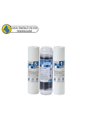 Pemax Water Solutions Purefer Açık Kasa Çif Sedimentli Sertifikalı 3'lü ön Filtre Seti