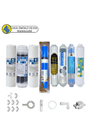Pemax Water Solutions Purefer Açık Kasa Çift Sediment Sertifikal 8'li Vontron Helixfil Mebran 4'lü Mineral-B12 Alkali-Detox
