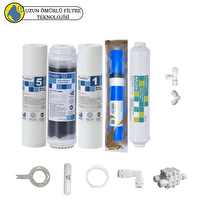 Pemax Water Solutions Purefer Açık Kasa Çif Sedimentli Sertifikalı 5'li Vontron Helixfil Yüksek TDS Mebran  5'li
